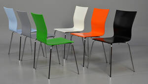 Bolia. Sæt på seks multicolour stole 6