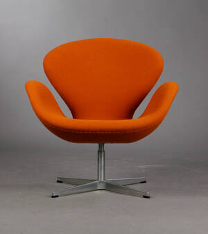 Arne Jacobsen. Svanen, lænestol, uld 