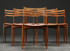 Vestervig Eriksen. Seks stole, palisander 6 
