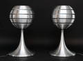 Par Manhattan bordlamper, børstet aluminium. 2