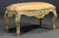 Bænk  puf af guldbemalet træ