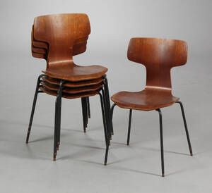 Arne Jacobsen, fem T-stole model 3103 5
