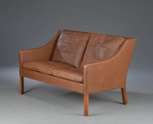 Børge Mogensen. To-pers sofa model 2208 med læder