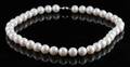 Fresh water pearl necklace in 9 kt white gold