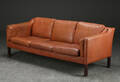 Tre-pers. sofa, læder, dansk møbelproducent