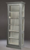 Vitrineskab, grå antikbemalet