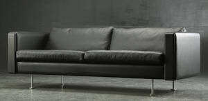 Hans J. Wegner. 2½-pers. sofa, læder, model Century 2000
