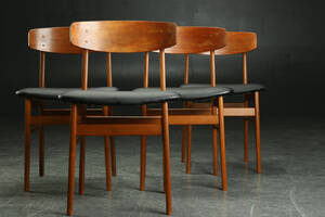 Fire spisestole, teak og bøg, 1950erne 4