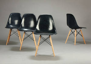 Charles Eames. Skalstole, blåt glasfiber 4