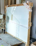 Glas for indramning kasse m. ca 18 stk 160x120 cm.