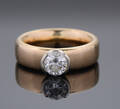 Guldring med brillant, 0.87 ct.