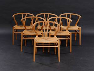 Hans J. Wegner. Seks Y-stole af egetræ, CH24 6