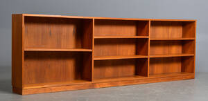 Lang reol af teak, antageligt 1960erne