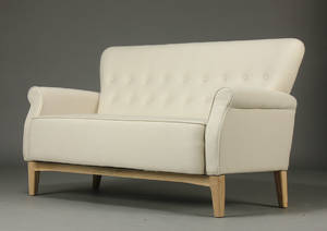 2-pers. sofa, lyst møbelstof