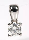 Diamantvedhæng, 14 kt. hvidguld ca. 0.30 ct.
