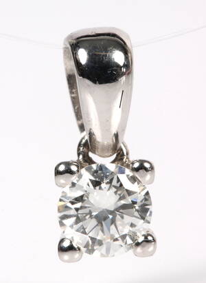 Diamantvedhæng, 14 kt. hvidguld ca. 0.30 ct.