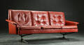 Tre-pers. sofa med shakerstel, læder, 1960erne