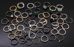 Spinning 10. 50 ringe af sterlingsølv 50