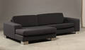 Chaiselong sofa med gråt uld