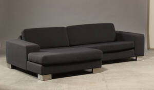 Chaiselong sofa med gråt uld