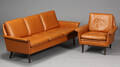 Dansk møbelproducent. Lænestol samt tre-pers sofa,1960erne 2 
