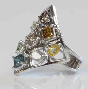 Diamantring, ca. 3.04 ct.