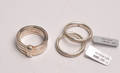 2 ringe af sterlingsølv belagt med hvidguld, samt ring af sterling sølv