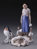 Royal Copenhagen og Bing  Grøndahl. Porcelænsfigurer, Gåsepige, fugl og isbjørn 3