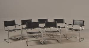 7 frisvingere af forkromet metal med sort læder 7