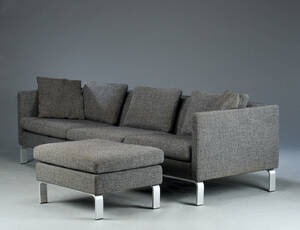  Erik Jørgensen. Tre-pers. sofa model EJ 250 med puf 2