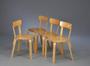 Alvar Aalto. Et sæt på fire stole, model 69 4