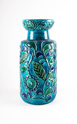 Golvvas polykrom dekor 1900-talets mitt  senare del