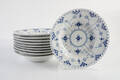 Royal Copenhagen. Musselmalet Helblond, 10 st. djupa tallrikar 10