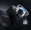 Armani AR0673. Herrechronograf i stål med sort skive