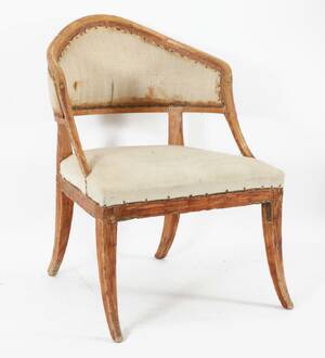 Baljfåtölj, sengustaviansk typ, 1800-tal