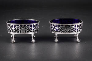 Et sæt engelske saltkar,  London 1800-tallet 2 