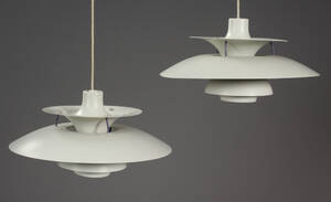 Poul Henningsen. Par PH5 Pendel, hvid 2