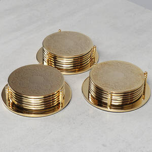 COASTERS, 18 st, guldpläterade