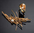 Ole Lynggaard vintage broche og Hermann Siersbøl ring af guld og akoya kulturperler 2