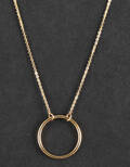 Necklace with round pendant in 14k