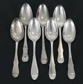 Matskedar 7st, silver, bl.a. 1783, 1790 samt 1807