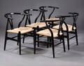 Hans J. Wegner. Sæt på fem Y - stole, model CH-24 5 
