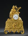 Louis Philippe kaminur af forgyldt bronze, ca. 1855