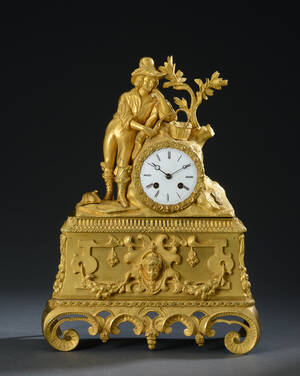 Louis Philippe kaminur af forgyldt bronze, ca. 1855