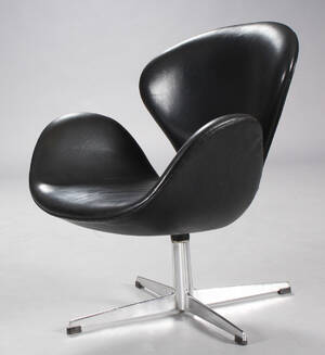 Arne Jacobsen. Svanen. Lænestol, model 3322, original læder, 1960erne Denne vare er sat til omsalg under nyt varenummer 4864555