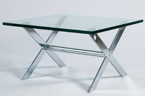 Sofatisch  Couchtisch  Beistelltisch in Glas und Metall