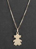 Necklace with girl motive pendant in 14k