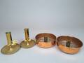 Ljusstakar, mässing och koppar