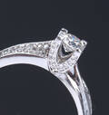 Brillantring af 14 kt. hvidguld med brillantslebne diamanter, i alt ca. 0.56 ct