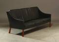 Børge Mogensen. Tre-pers. sofa, model 2209, sort læder 